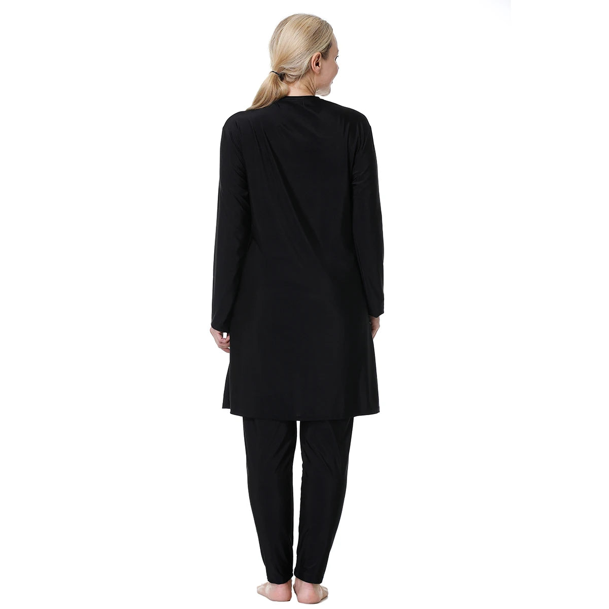 H1029 Muslim Women Fullcoverage Long Sleeves Cover Up Burkinis Three Pieces Plus Size Swimwear Suits