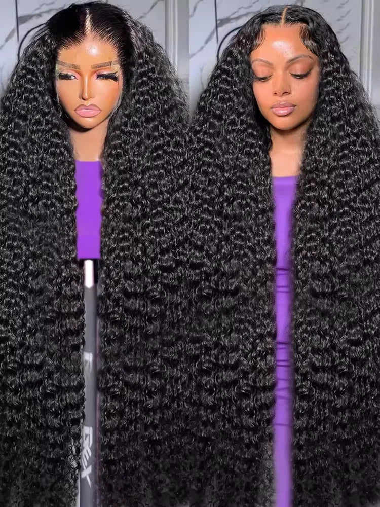 36-Inch Deep Wave Lace Frontal Wig – 220% Density Remy Human Hair