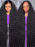 36-Inch Deep Wave Lace Frontal Wig – 220% Density Remy Human Hair