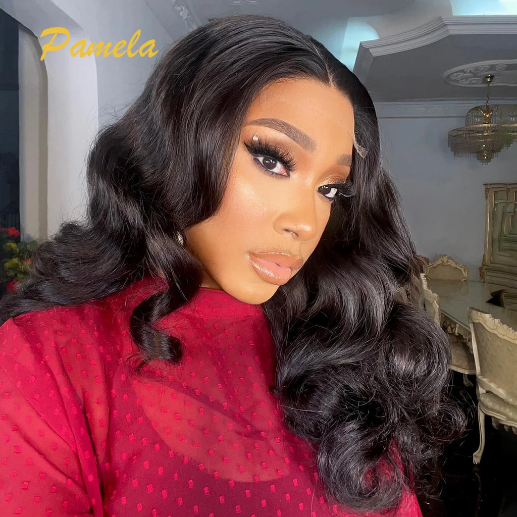 Glueless 250% High Density Loose Deep Wave 13x6 Transparent Lace Front Human Hair Wigs PrePlucked Ready To Go Wigs For Women
