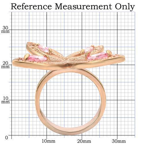 Rose Gold Brass Ring with AAA Grade CZ in Rose