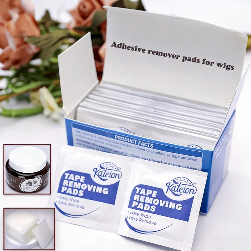 Adhesives Removal Wipes To Clean Wig Glue And Tape 80PCs/BOX Wig Cleaning Pads For Adhesive Area And Hair System Glue Remove