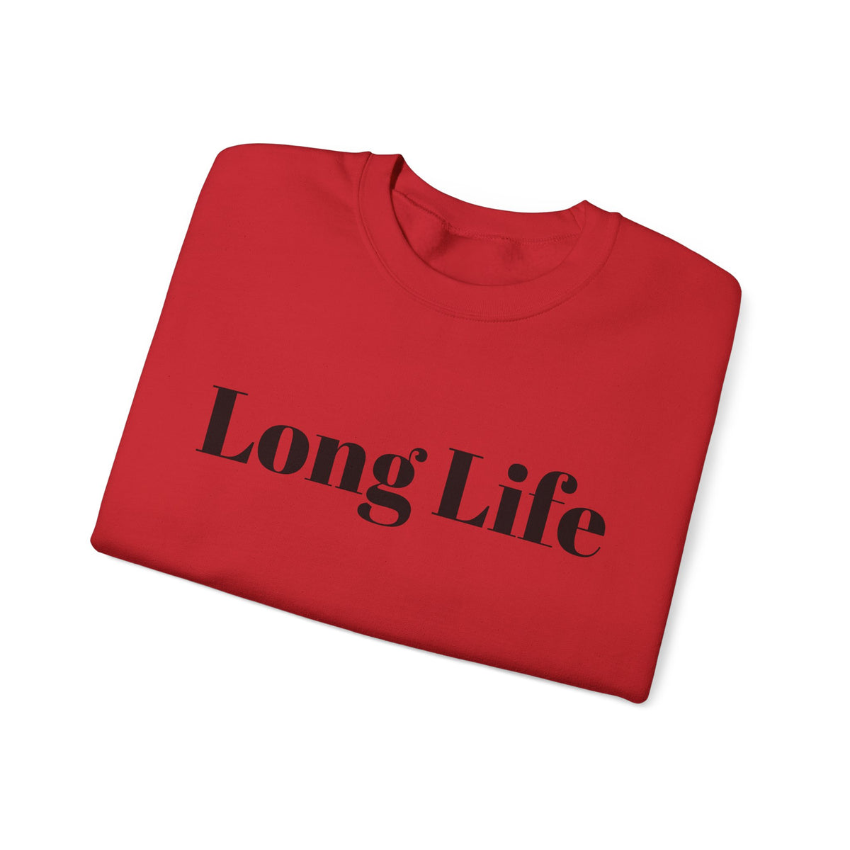 Crewneck Sweatshirt — "Long Life" Front, "Faithful" Back Minimalist Graphic