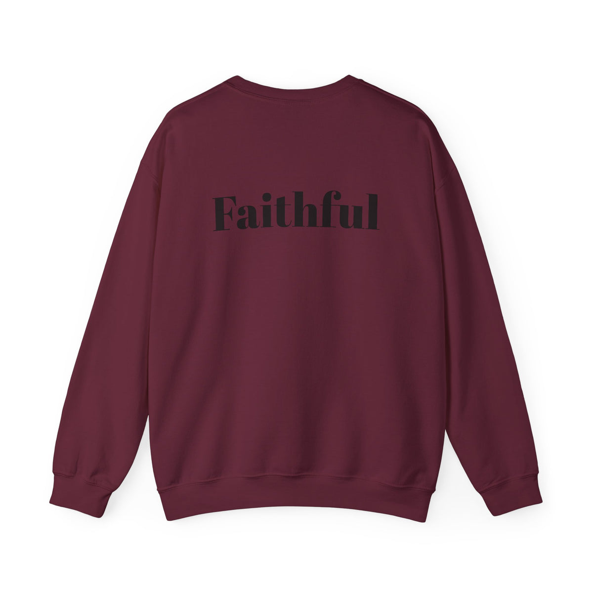 Crewneck Sweatshirt — "Long Life" Front, "Faithful" Back Minimalist Graphic