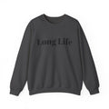 Crewneck Sweatshirt — "Long Life" Front, "Faithful" Back Minimalist Graphic