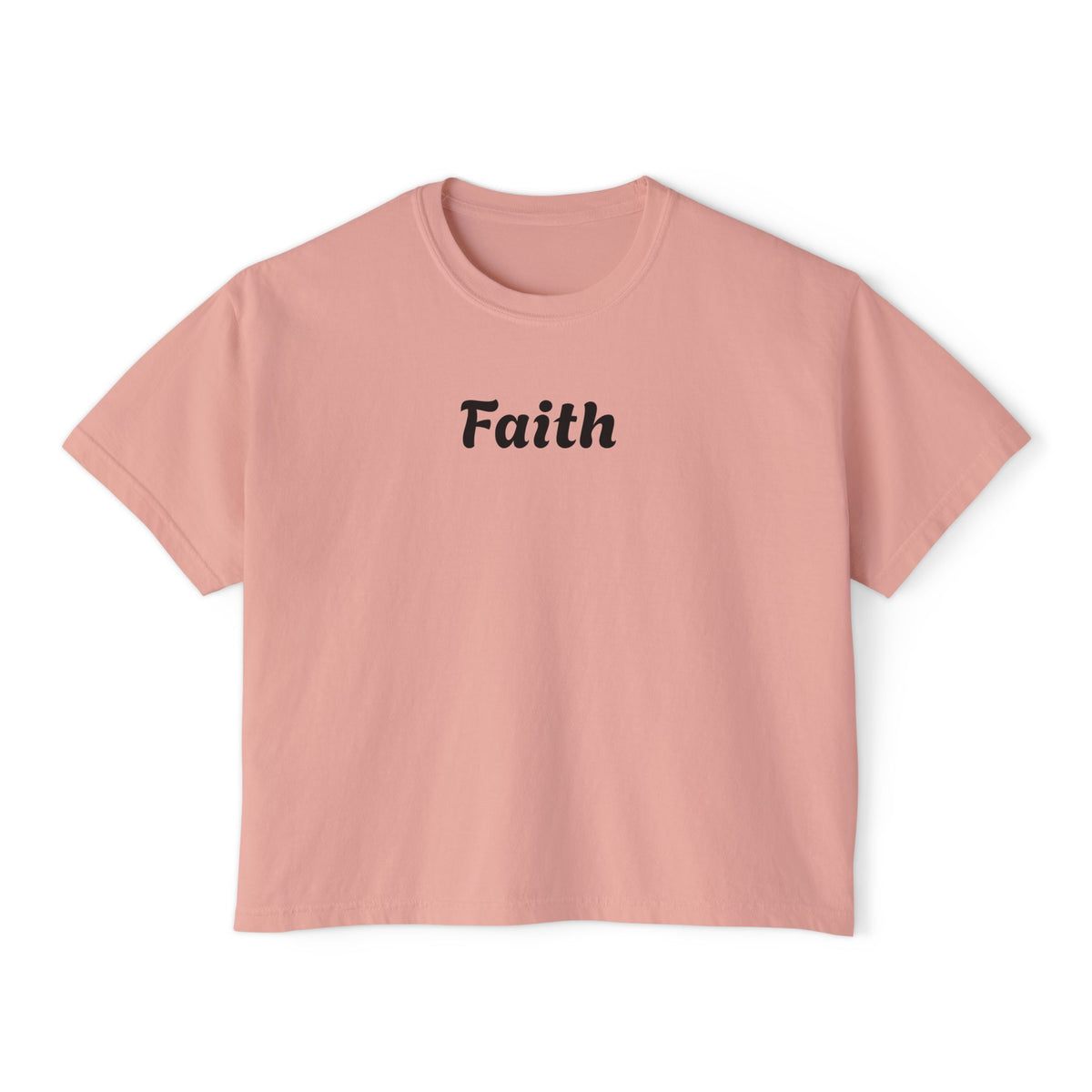 Faith Boxy Tee — Women's Minimalist Christian Shirt