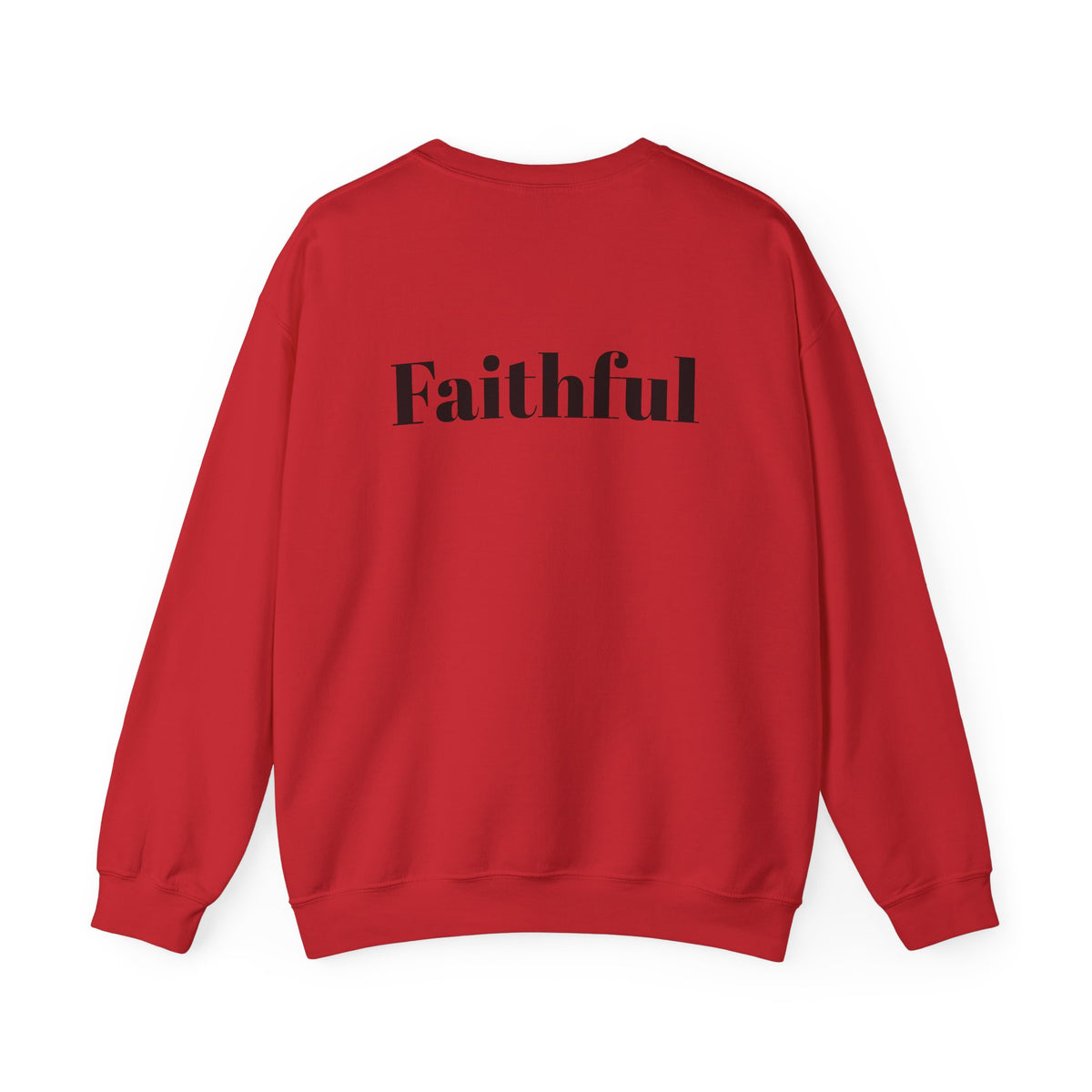 Crewneck Sweatshirt — "Long Life" Front, "Faithful" Back Minimalist Graphic