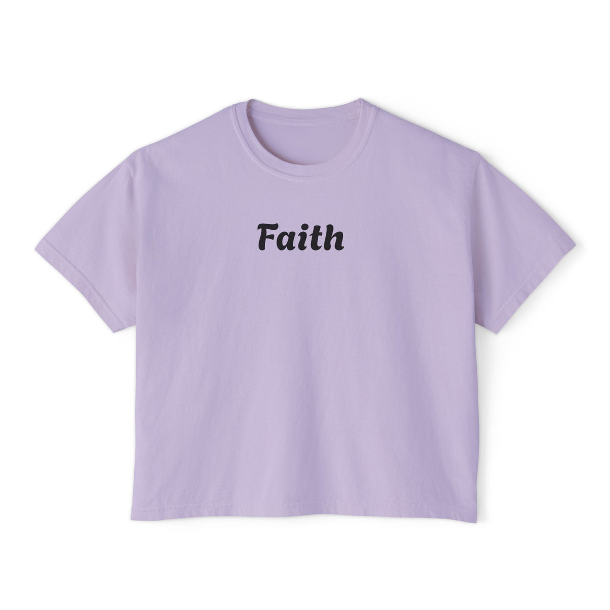 Faith Boxy Tee — Women's Minimalist Christian Shirt