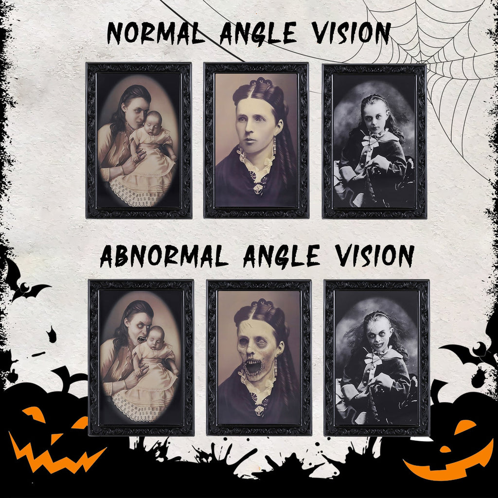 Halloween Decoration 3D Changing Face Moving Picture Frame Portrait Ho