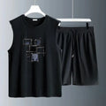 Men's Tank Top Sets 2026 Summer Quick drying running sports oversize men's chandals sets for men seaside beach crewneck