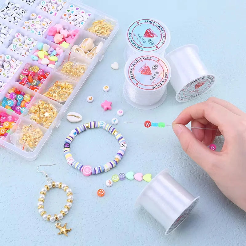 100M Plastic Crystal DIY Beading Fishing Line No Elastic Cord Rope For Jewelry Making Supplies Wire Jeweleri String Thread