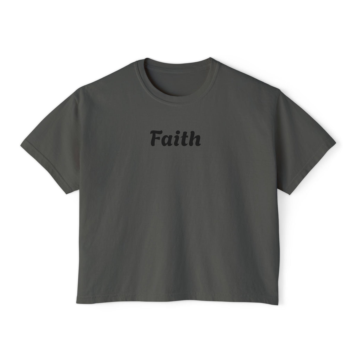 Faith Boxy Tee — Women's Minimalist Christian Shirt