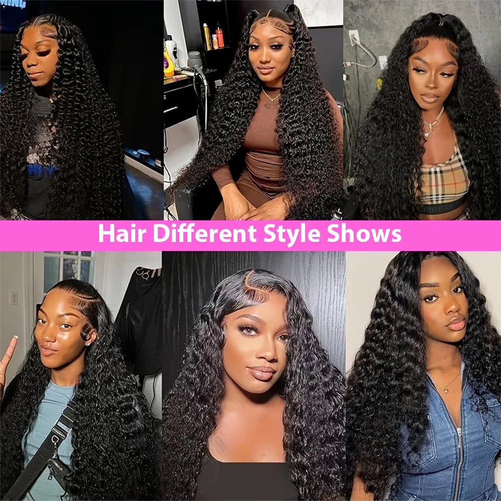 250 Density Deep Wave Wigs 13x6 HD Lace Front Human Hair Wig Brazilian 13x4 HD Lace Frontal Wig Water Wave Human Hair Wigs 5x5 Ready to Go HD Lace Glueless Wigss for Black Women
