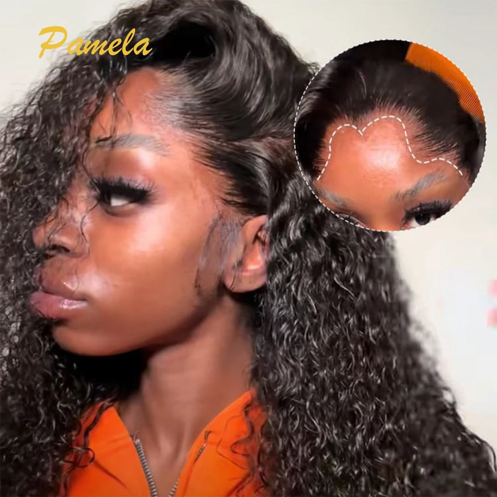 New Trend Lagos Hairline 250 Density Deep Wave Burmese Curly 13x6 Lace Frontal Glueless Wigs Human Hair PrePlucked Ready To Wear