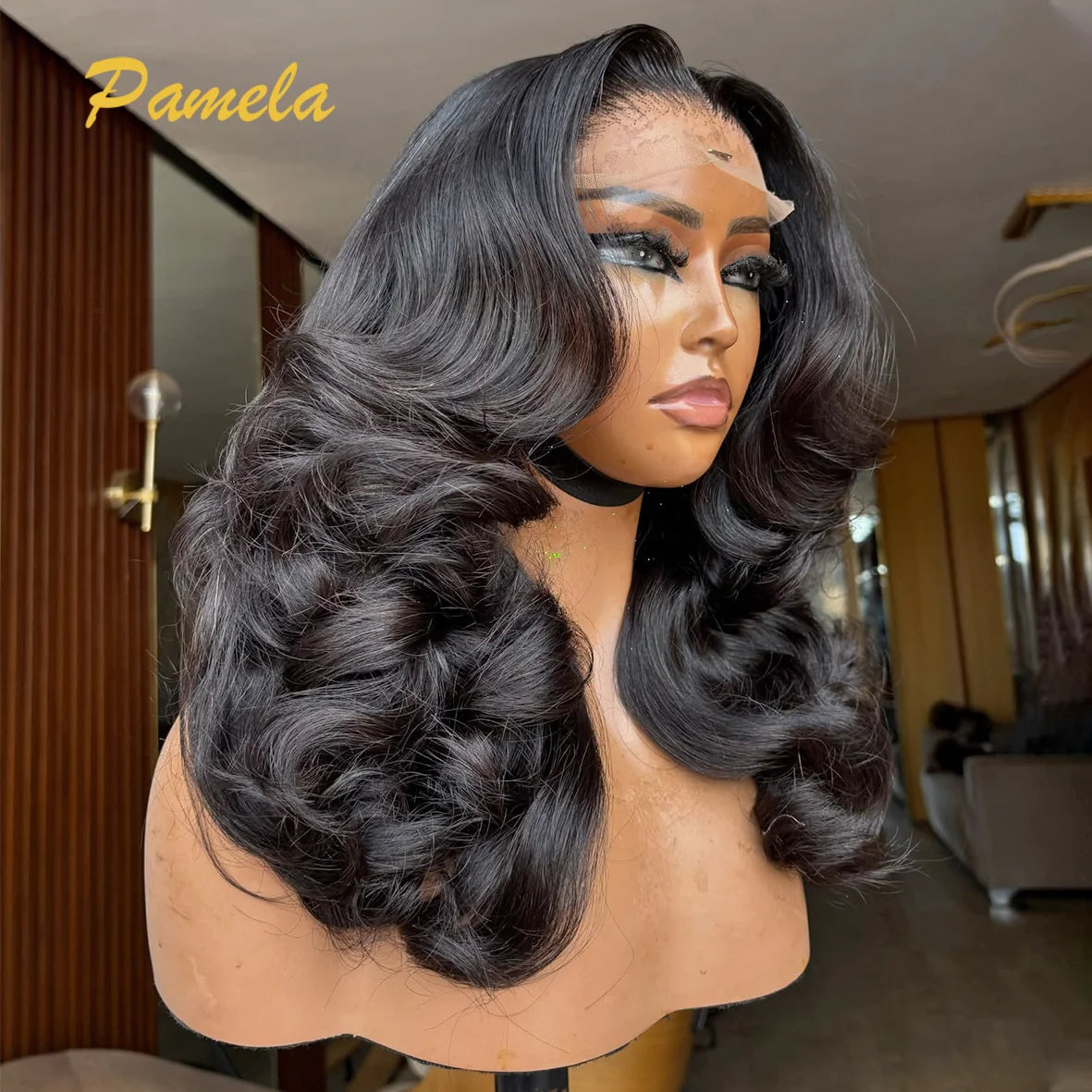 Glueless 250% High Density Loose Deep Wave 13x6 Transparent Lace Front Human Hair Wigs PrePlucked Ready To Go Wigs For Women