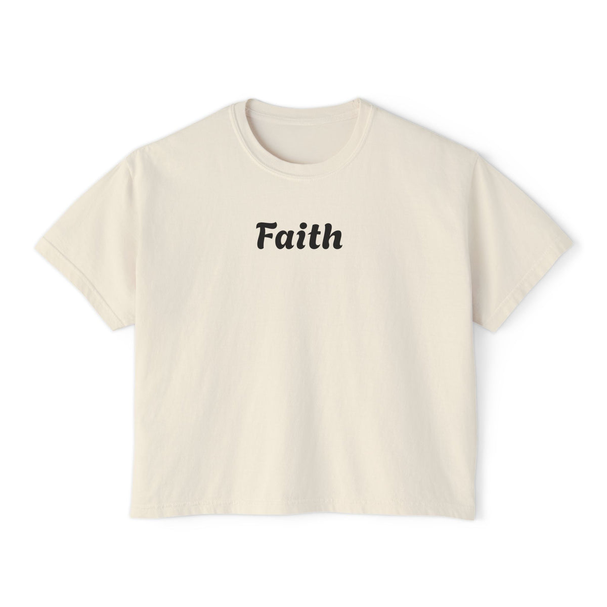 Faith Boxy Tee — Women's Minimalist Christian Shirt