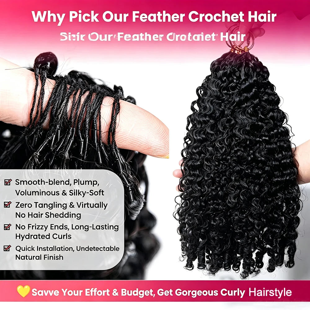 Burmese Curly Crochet Human Hair Extensions