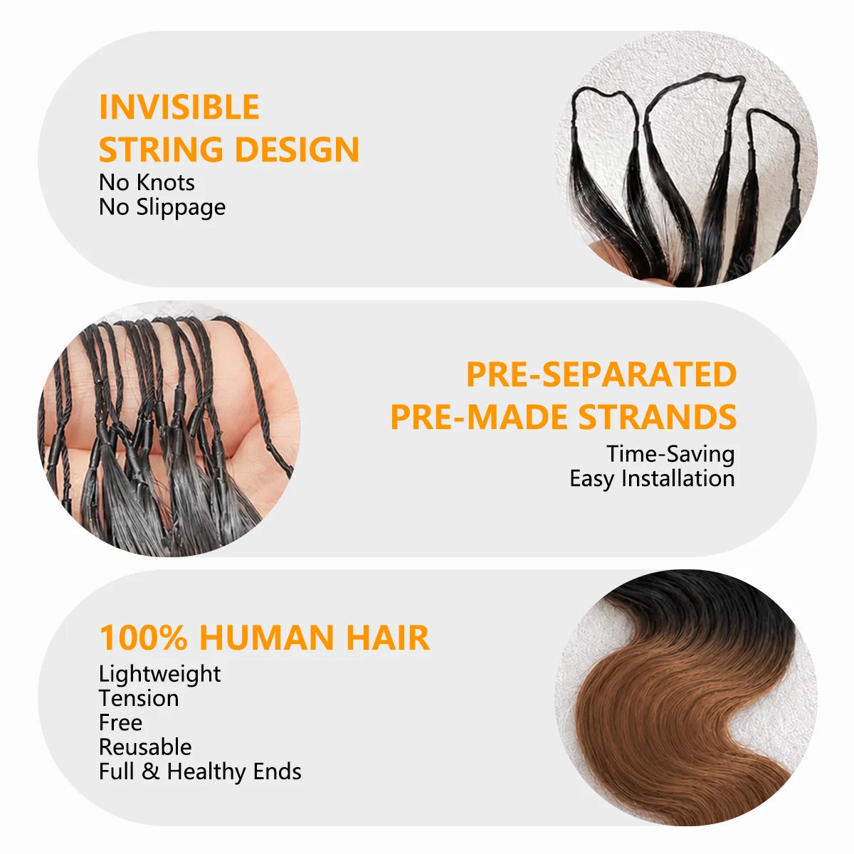 TB30 Highlight Body Wave Crochet Human Hair Extensions