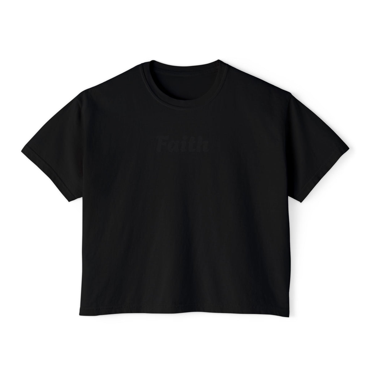 Faith Boxy Tee — Women's Minimalist Christian Shirt