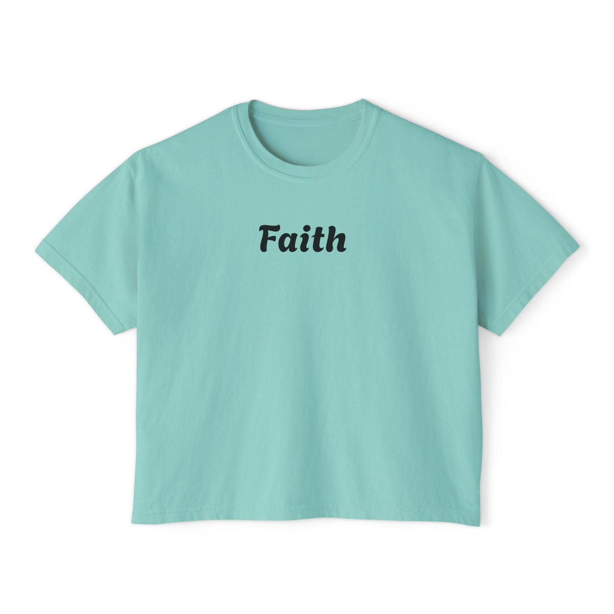 Faith Boxy Tee — Women's Minimalist Christian Shirt