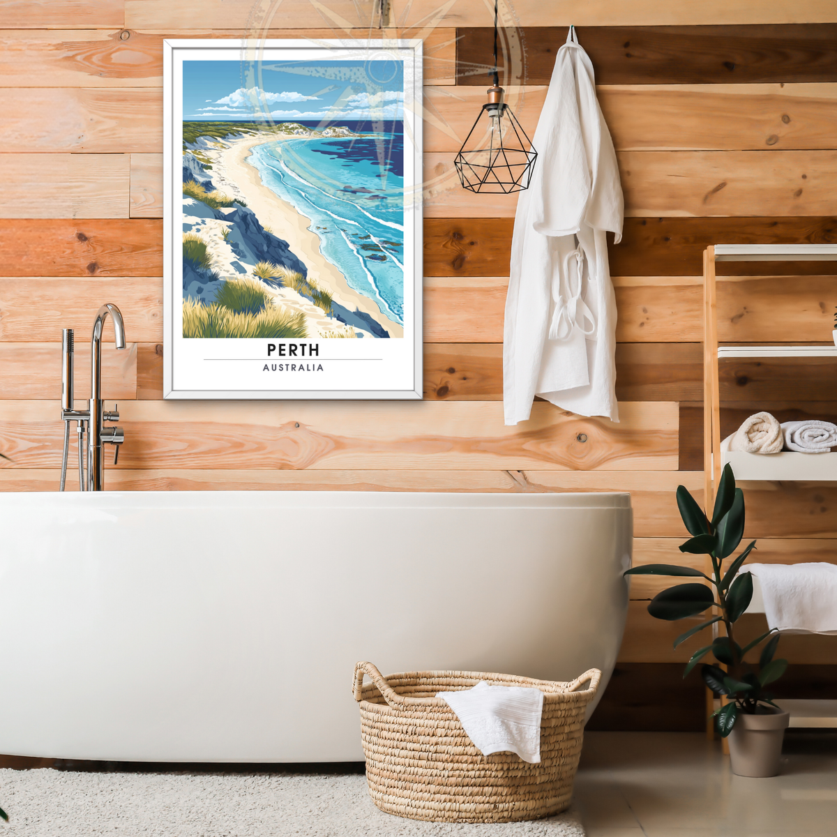Perth Travel Poster – Minimalist Australia Wall Art