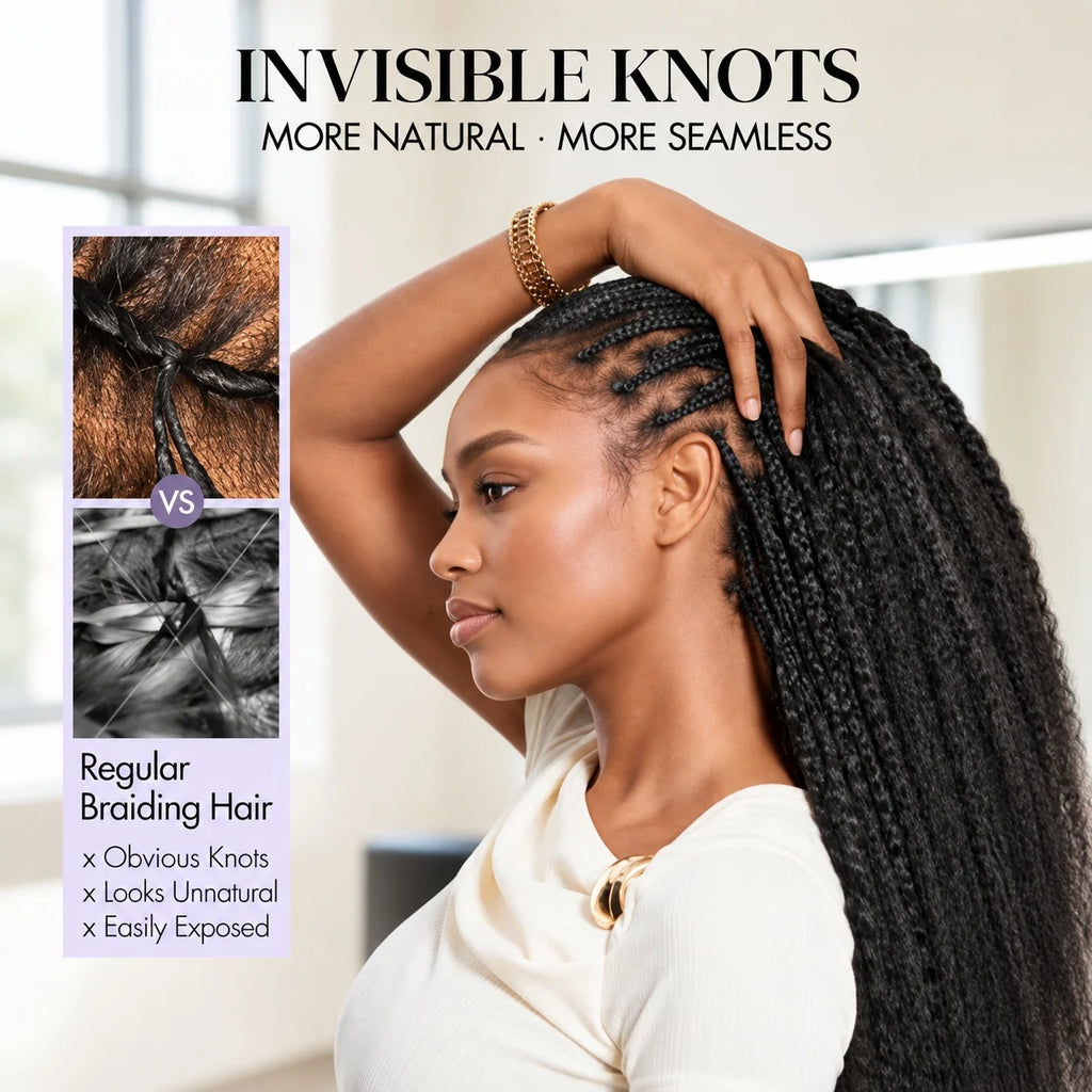 Knotless Kinky Straight Crochet Human Hair Extensions