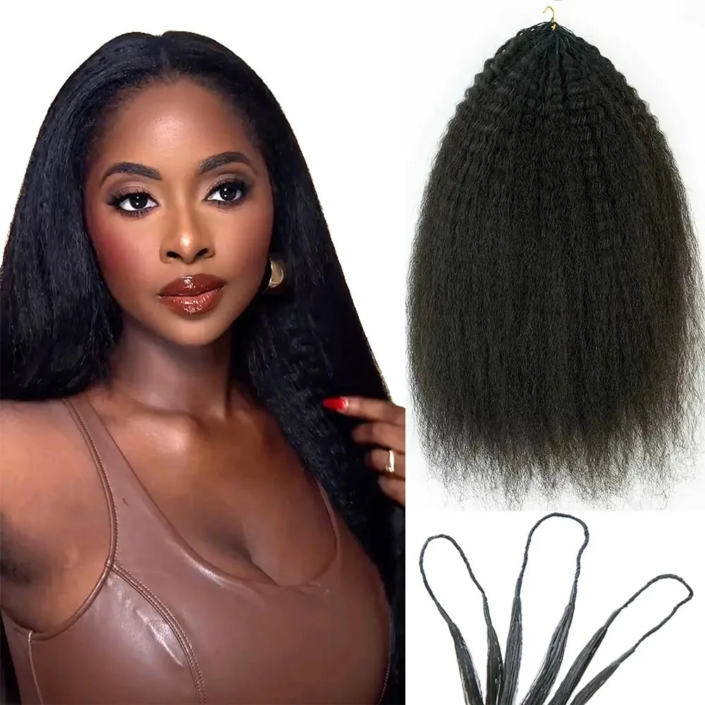 Knotless Kinky Straight Crochet Human Hair Extensions