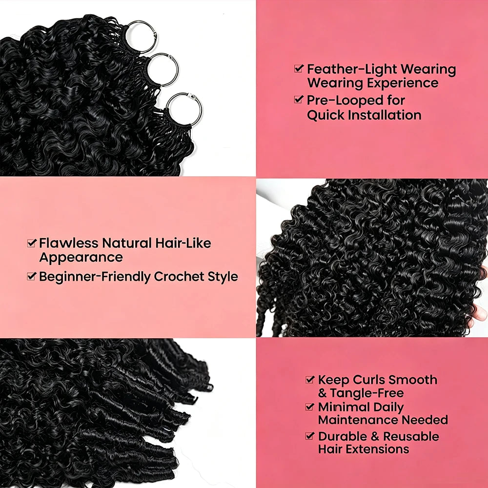 Burmese Curly Crochet Human Hair Extensions