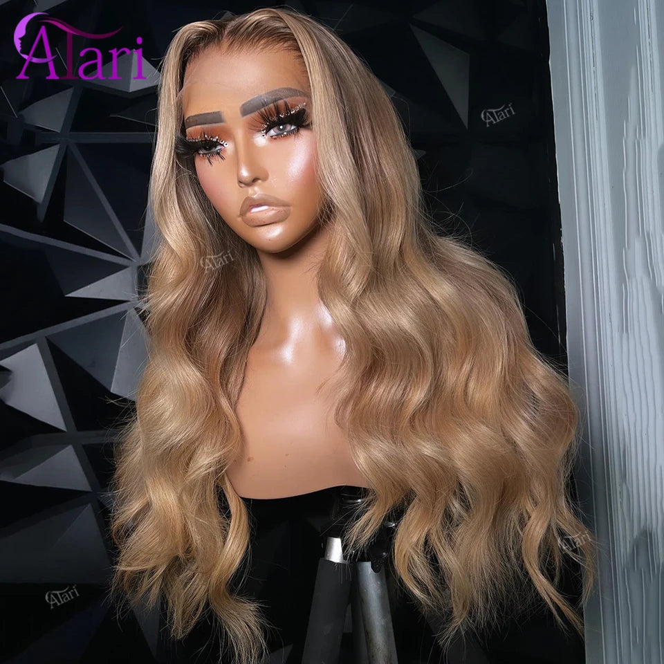13x6 Honey Blonde Body Wave Human Hair Wigs Transparent 13x4 Lace Frontal Wig Ombre Light Blonde 5x5 Lace Closure Wig Pre Pluck