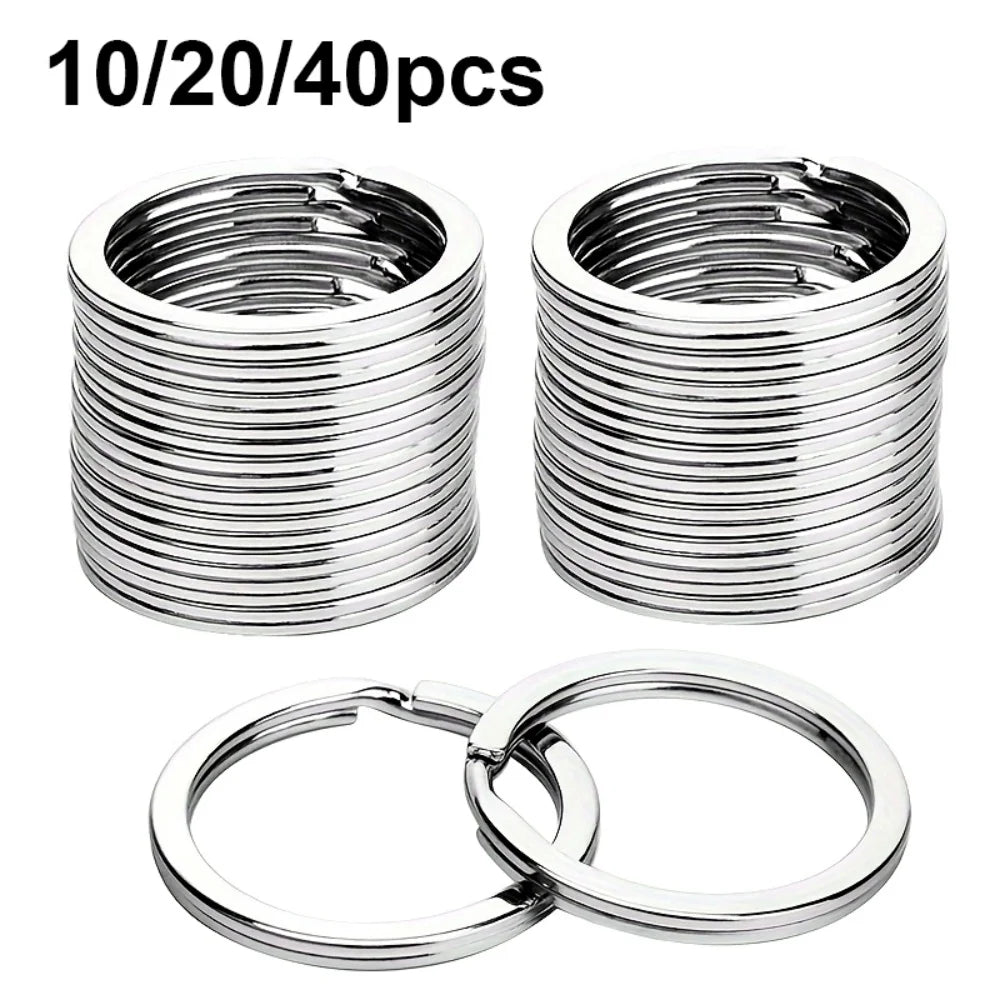 10/20/40pcs Split Key Rings Keyrings, Key Rings Bulk, Flat Keychain Ring Split Key Ring For Home Car Keys Bag Hanging Accessory