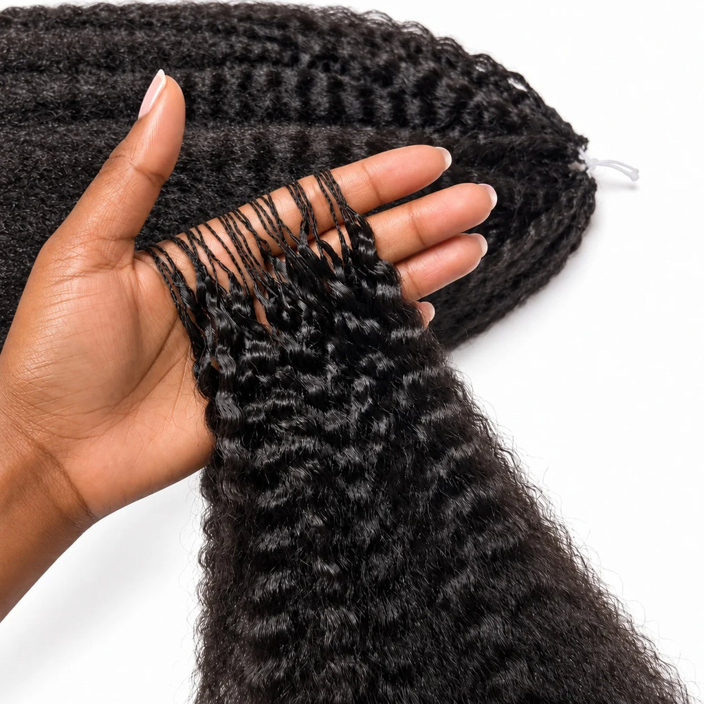 Knotless Kinky Straight Crochet Human Hair Extensions