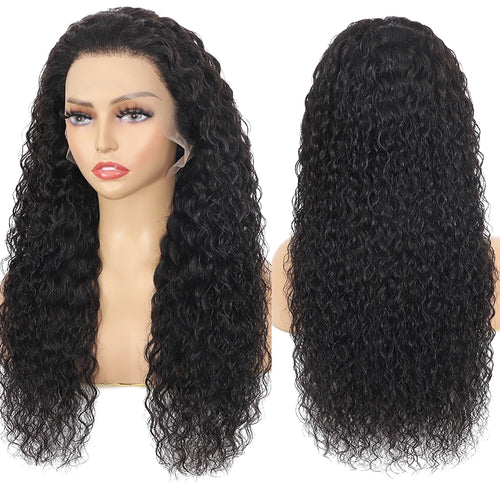 100% Human Hair Water Wave 13X6 Lace Front Wigs Pre Plucked 200 Density Deep Part Curly Wig For Woman 5X5 Wavy HD Closure Wig 32