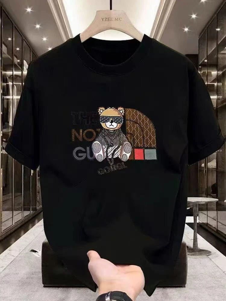 High quality American men's short sleeved t-shirt men's summer new trendy printed top