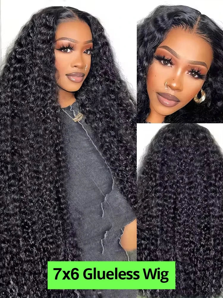 36-Inch Deep Wave Lace Frontal Wig – 220% Density Remy Human Hair