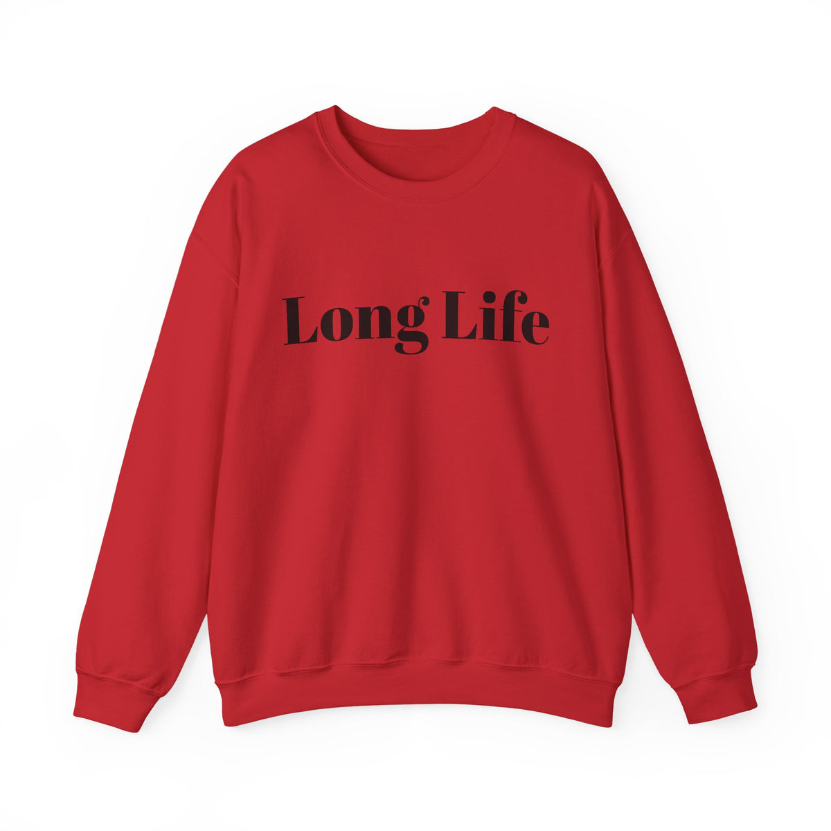 Crewneck Sweatshirt — "Long Life" Front, "Faithful" Back Minimalist Graphic