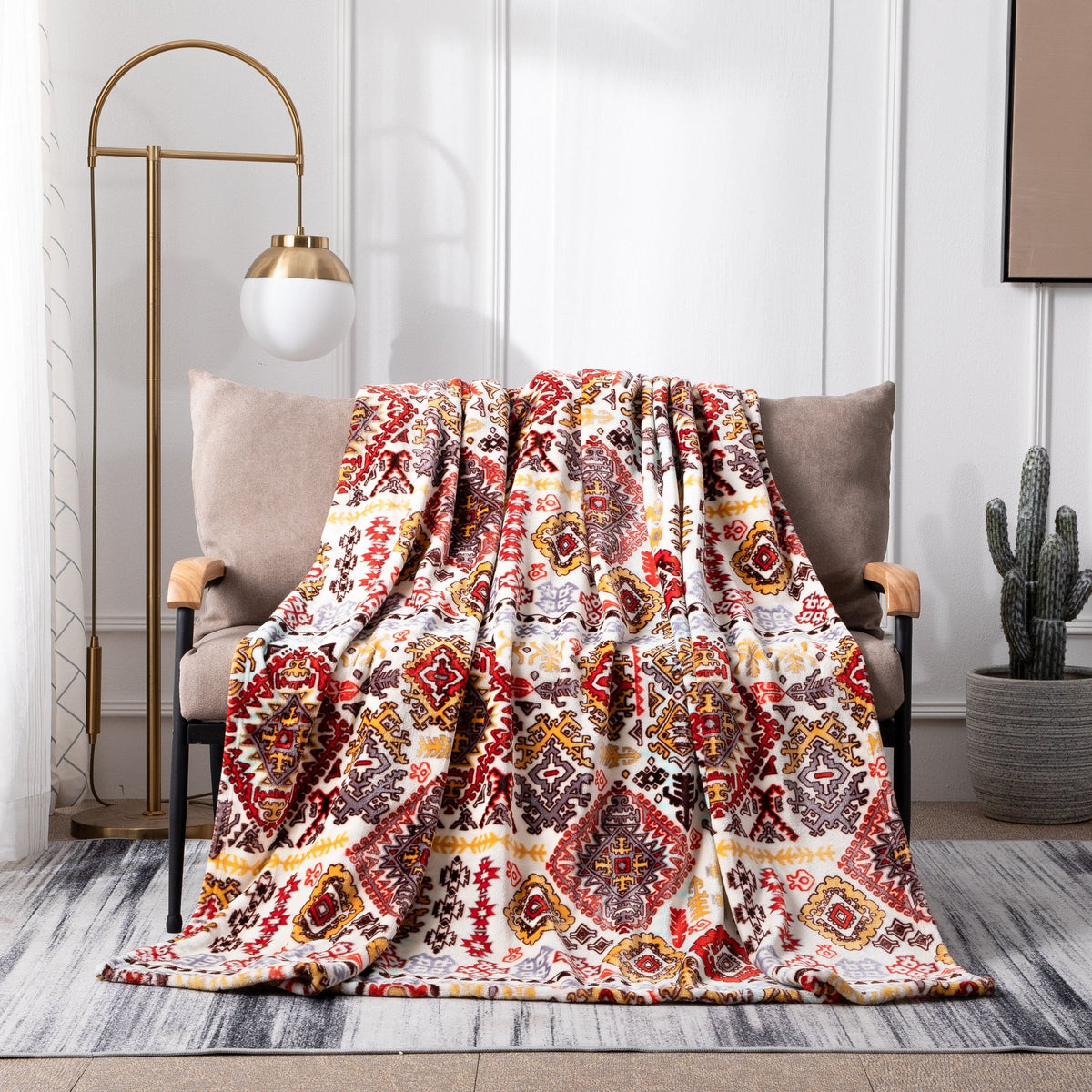 DaDa Bedding Southwestern Havana Geometric Soft Plush Fleece Flannel