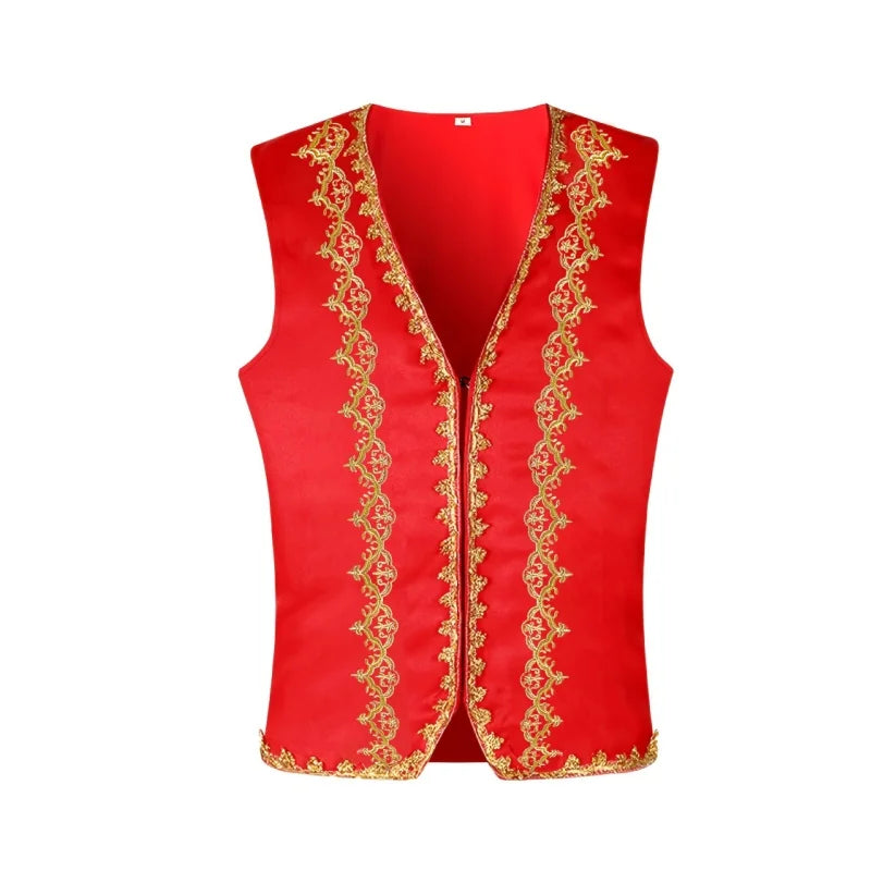 Men Royal Court Waistcoat Aristocrat Gentleman Vest Regency Rococo Prince Costume Victorian Cosplay Outfit For Wedding