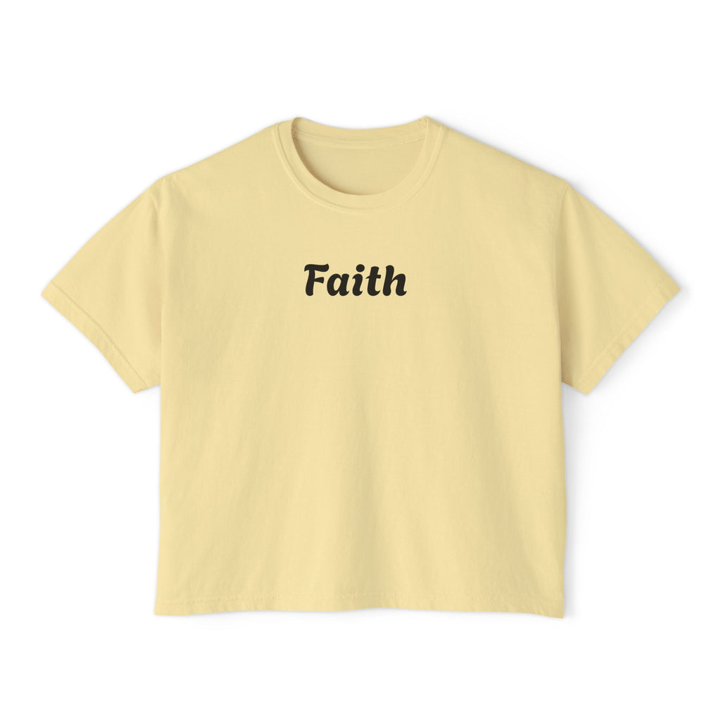 Faith Boxy Tee — Women's Minimalist Christian Shirt