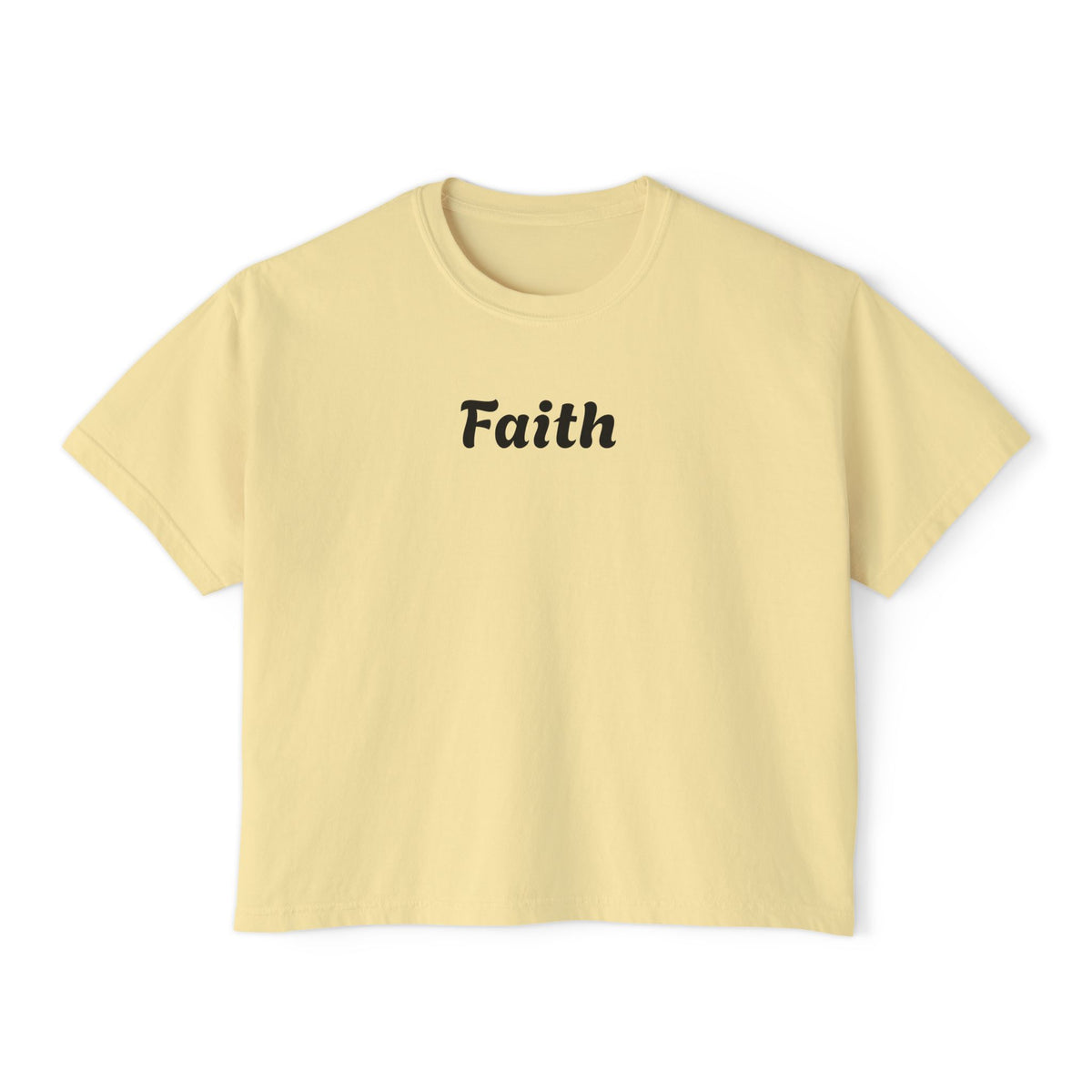 Faith Boxy Tee — Women's Minimalist Christian Shirt