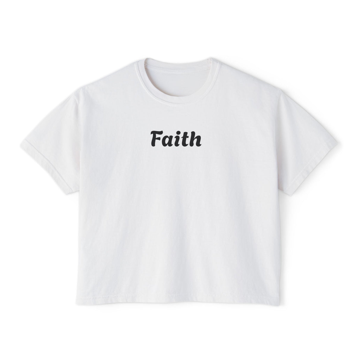 Faith Boxy Tee — Women's Minimalist Christian Shirt