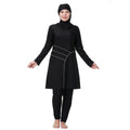 H1029 Muslim Women Fullcoverage Long Sleeves Cover Up Burkinis Three Pieces Plus Size Swimwear Suits