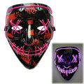 LED Scary Grin Mask: Halloween Costume DJ Party Light Up Glow-in-the-Dark