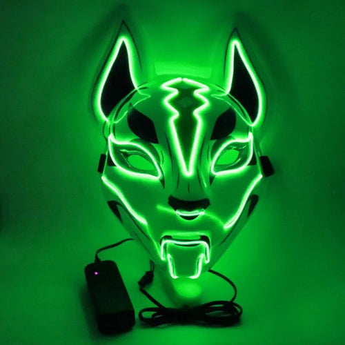 Neon LED Luminous Clown Mask with EL Wire - Halloween Carnival Costume