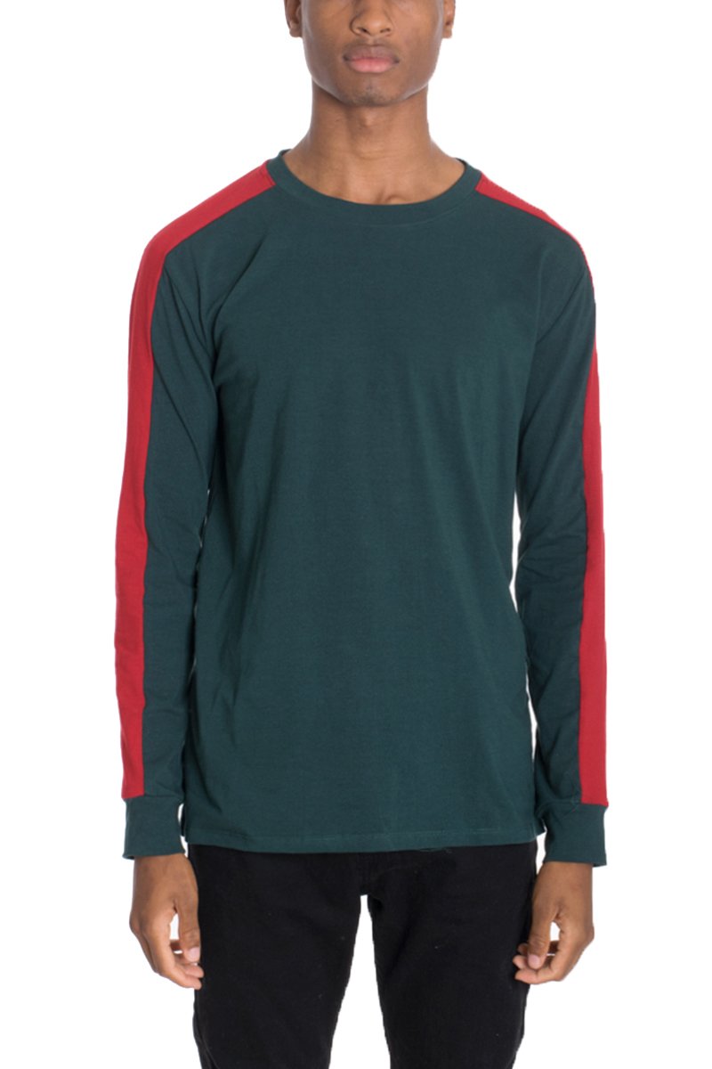 Side Stripe Long Sleeve- Green