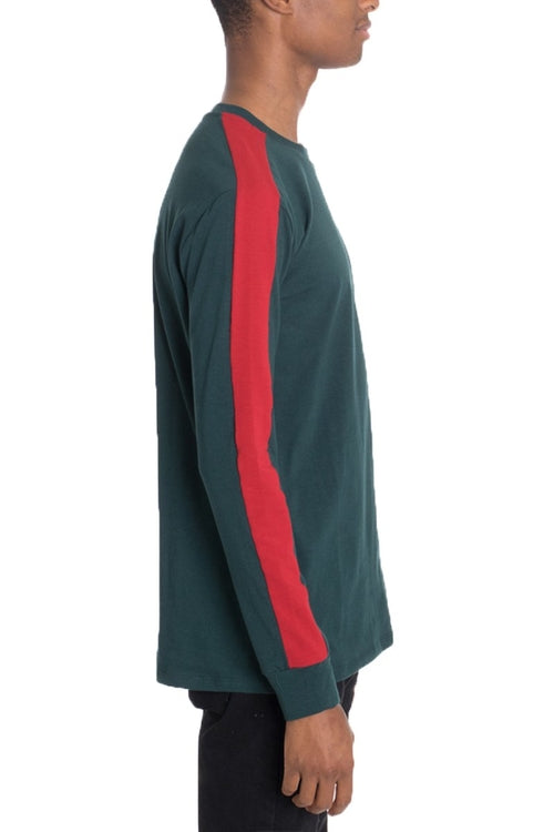 Side Stripe Long Sleeve- Green