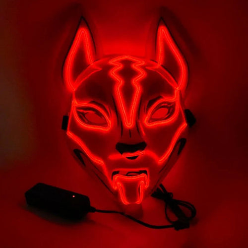 Neon LED Luminous Clown Mask with EL Wire - Halloween Carnival Costume