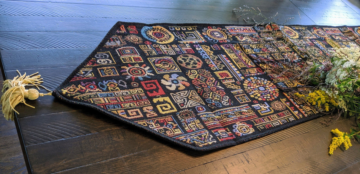 DaDa Bedding Ethnic Ornaments Geometric Black Elegant Woven Tapestry