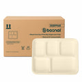 Bosnal - Sugarcane Bagasse Compostable 5-Compartment Food Trays - Case