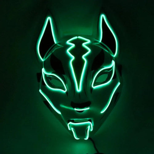 Neon LED Luminous Clown Mask with EL Wire - Halloween Carnival Costume