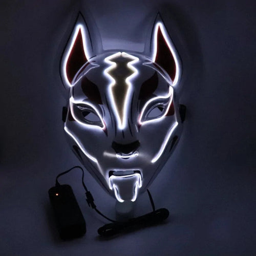 Neon LED Luminous Clown Mask with EL Wire - Halloween Carnival Costume